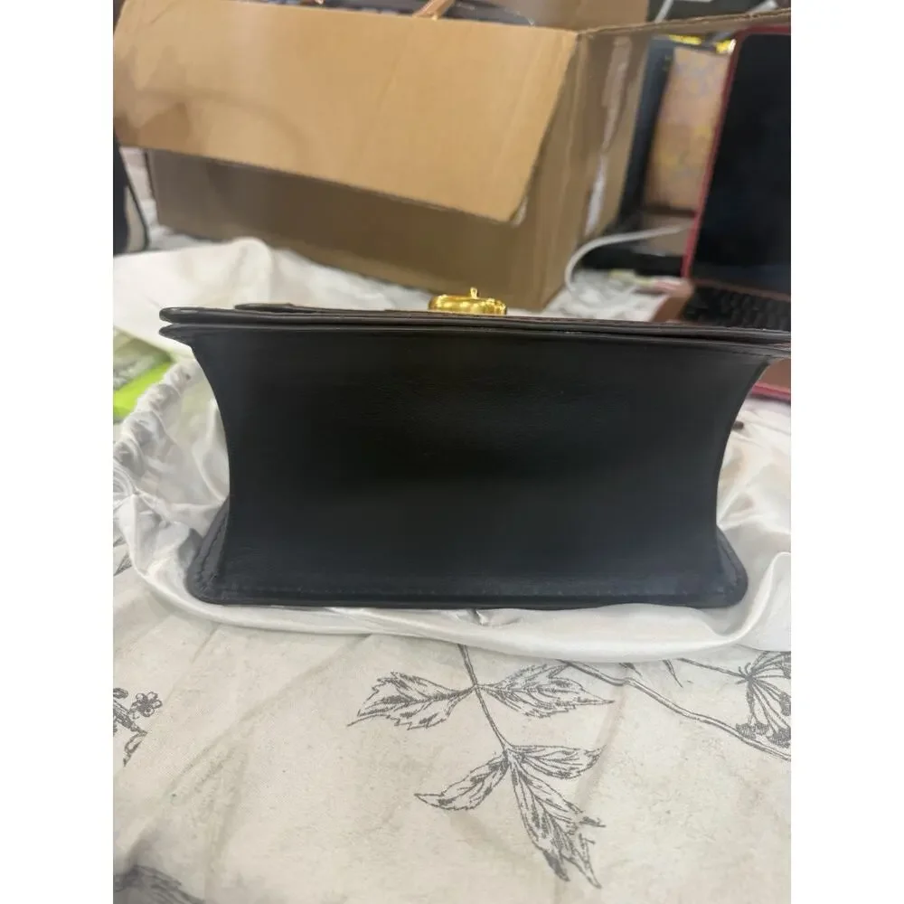 B3-003 Preloved Coach Parker Top Handle with Patchwork Oxblood Leather Bag 76084